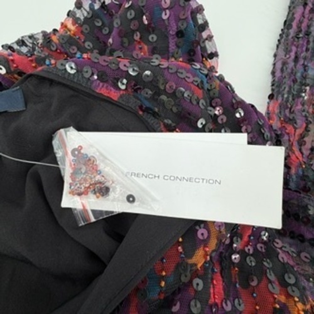 French Connection Inari Embellished Leopard Sequin Dress Multi 12 71TFM NEW - Picture 4 of 9